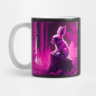 Quirky Magenta Rabbit Mug